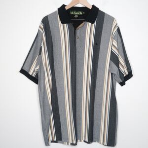 Knights of Round Table‎ Mens Polo Shirt 1XLT Black Gray Streetwear 90s Golf Y2K